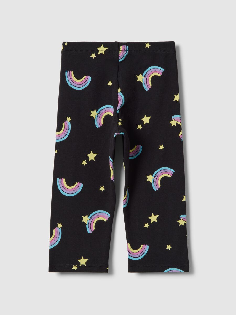 Girls' black organic cotton stretch skinny leggings_1