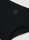Girls&rsquo; black organic stretch cotton culotte briefs with star detail_2