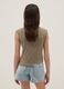 Girls&rsquo; beige stretch viscose vest top, relaxed fit_1