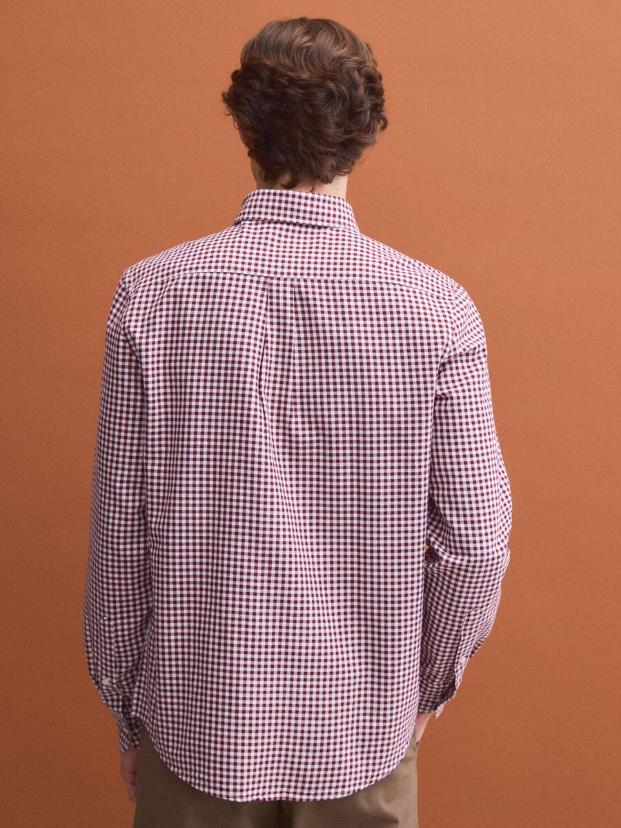Men&rsquo;s multicolour pure cotton Oxford check shirt, regular fit_3