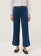 Wide leg stretch cotton blue jeans_1