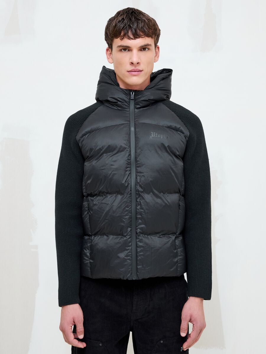Black Padded Knit Jacket_3