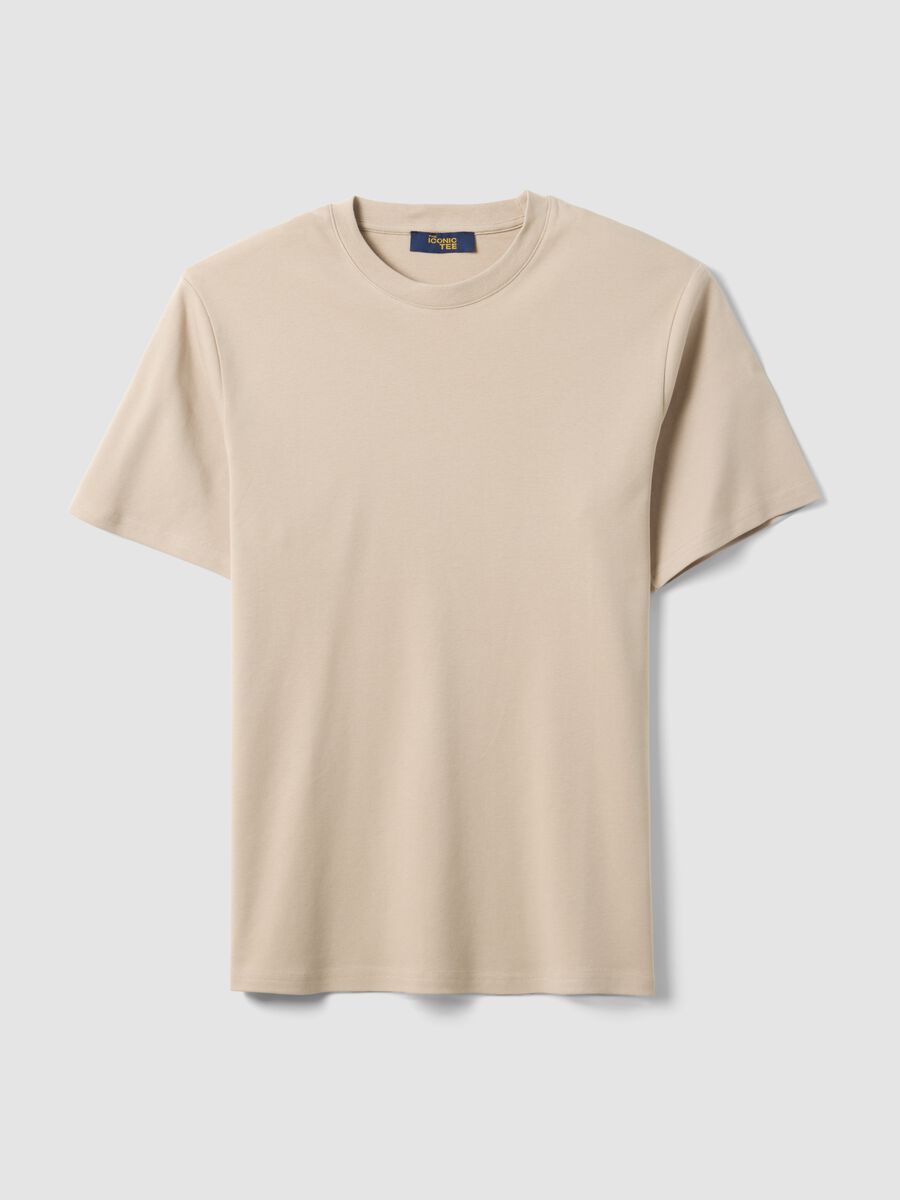 T-shirt The Iconic Tee beige in pure cotton relaxed fit_4