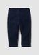 Pantaloni blu in puro cotone a coste_1