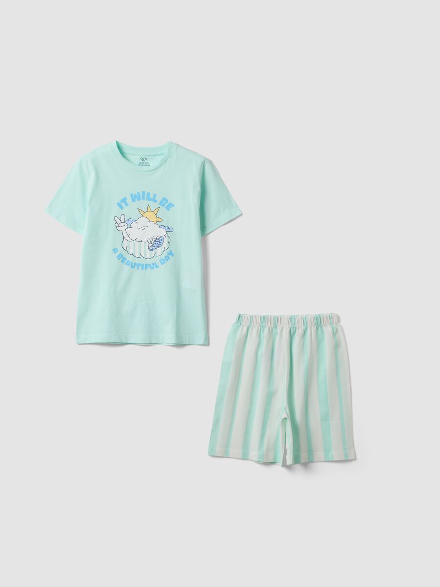Hellblauer Kinderpyjama aus reiner Bio-Baumwolle, Regular Fit_0