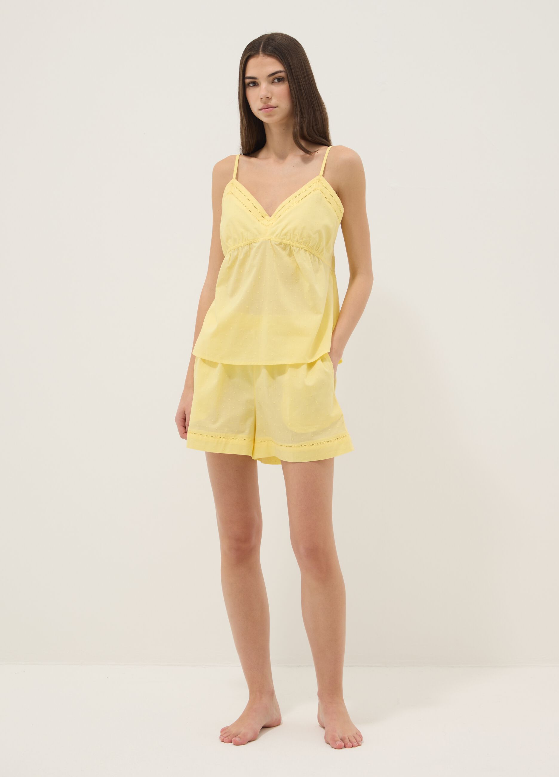 Yellow organic cotton pyjamas