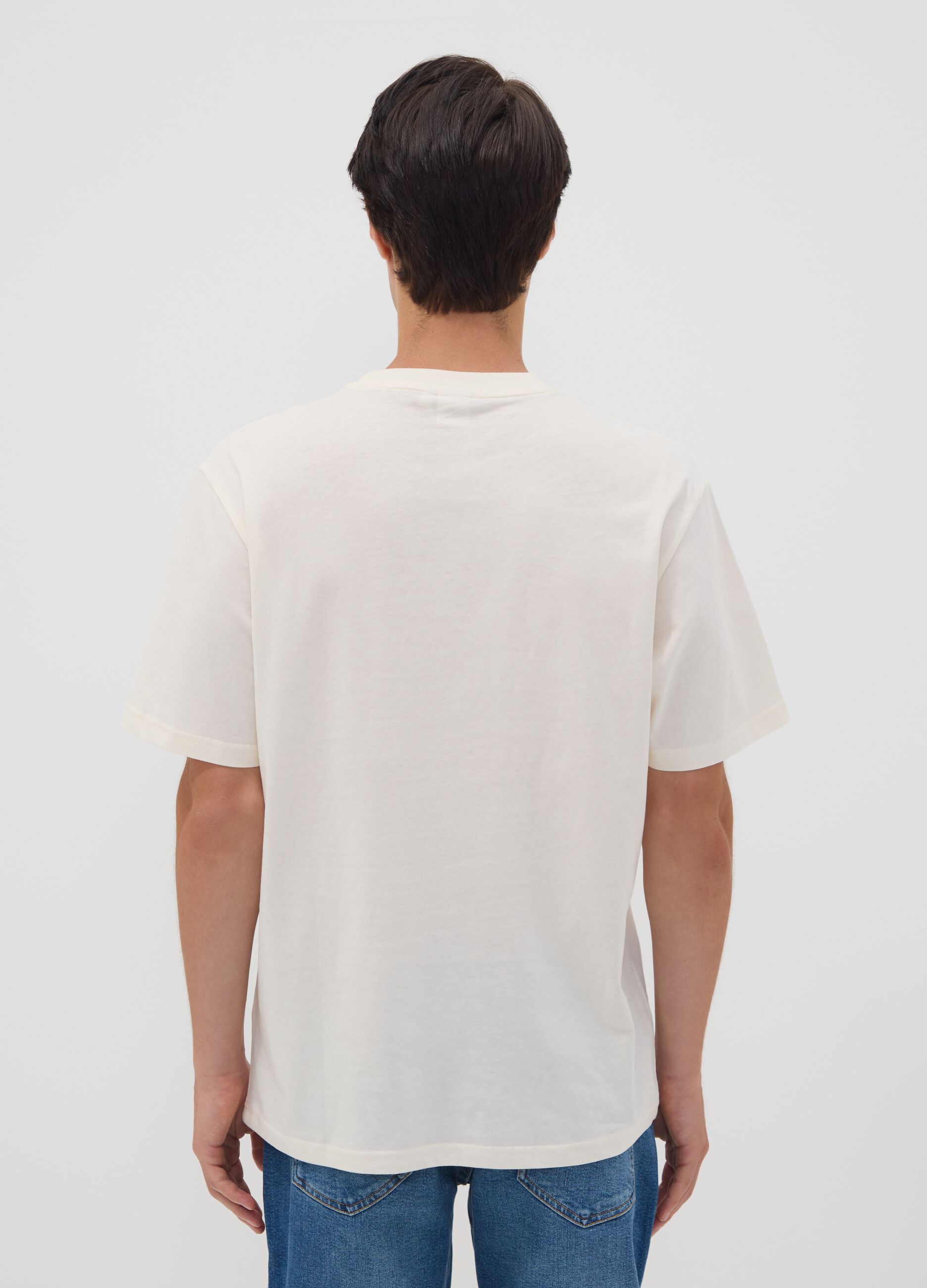 Wei&szlig;es T-Shirt aus reiner Baumwolle mit Peanuts-Print, Relaxed Fit