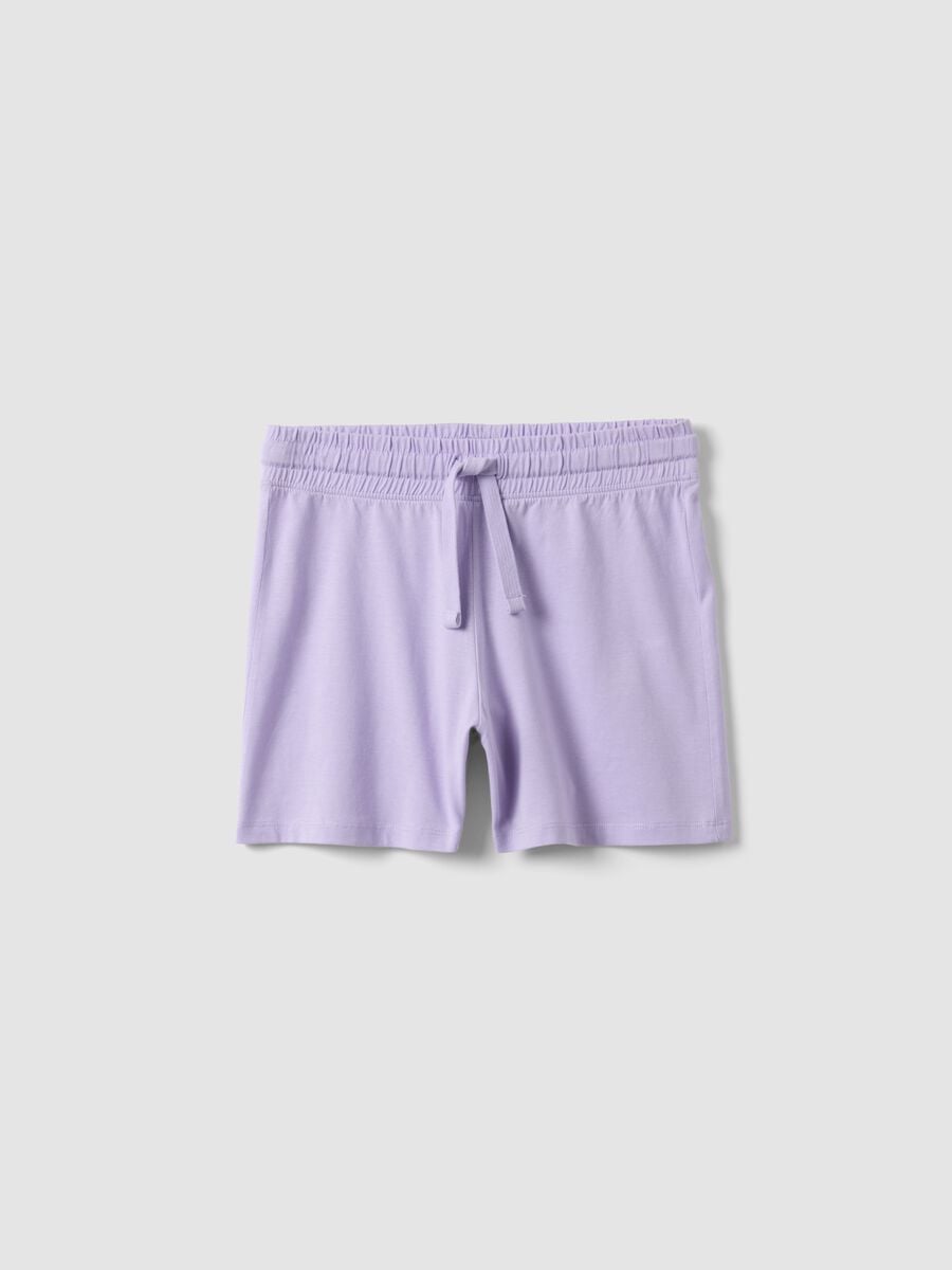 Pantal&oacute;n corto morado de algod&oacute;n puro para ni&ntilde;a, corte regular_3