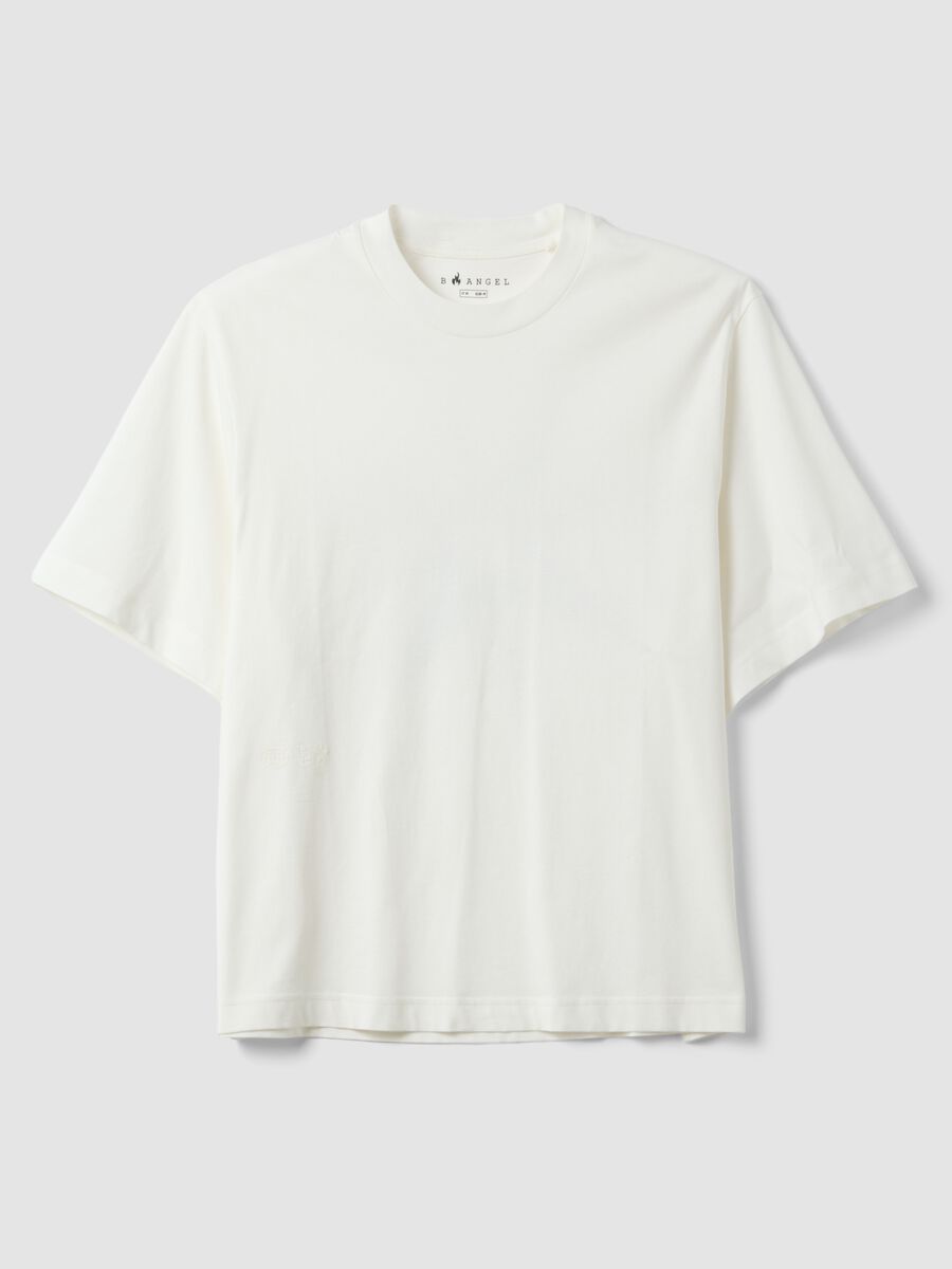 White short-sleeve T-shirt in pure cotton_0