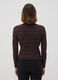 Brown fitted viscose-blend jumper with mock neck_3
