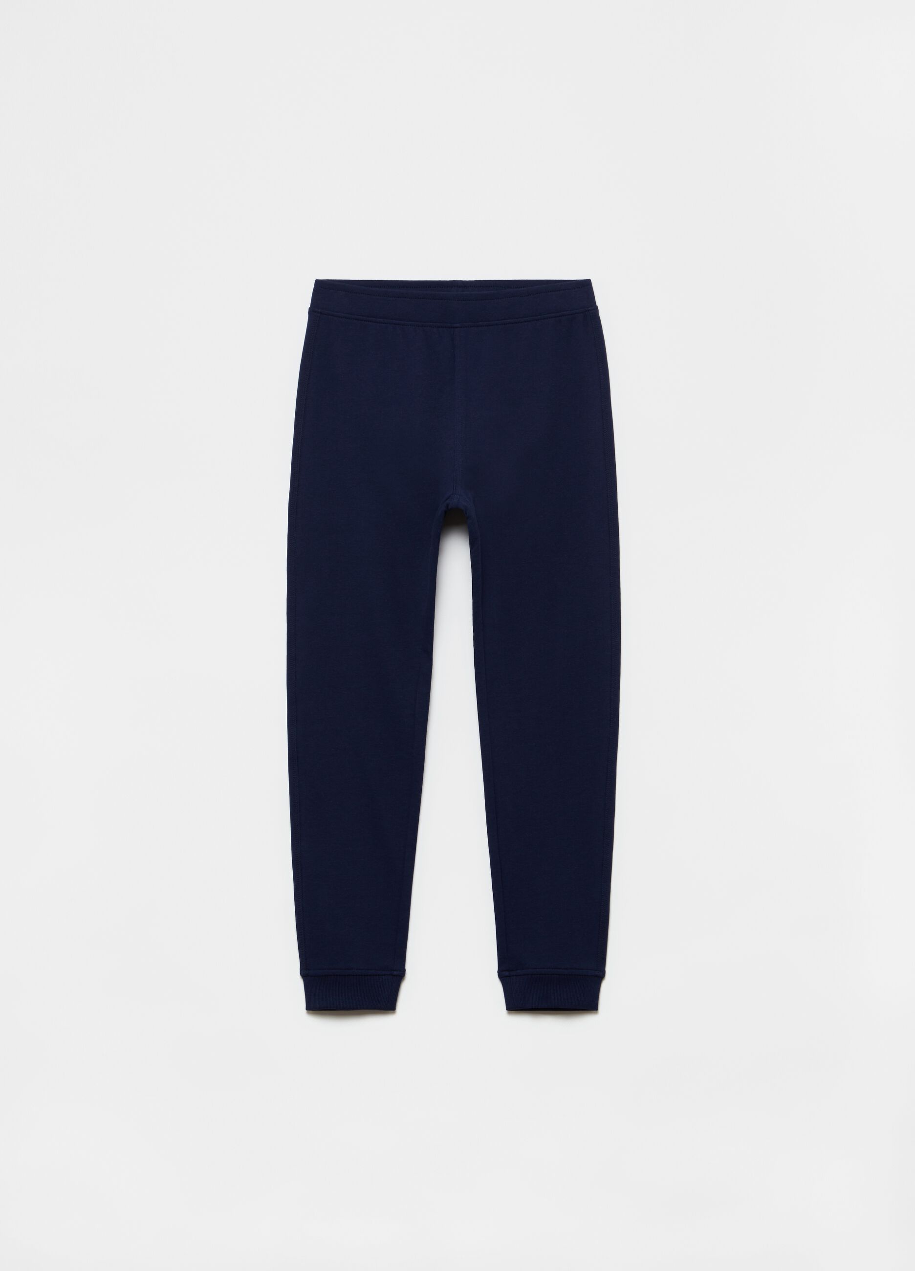 Solid colour fleece joggers with pocket