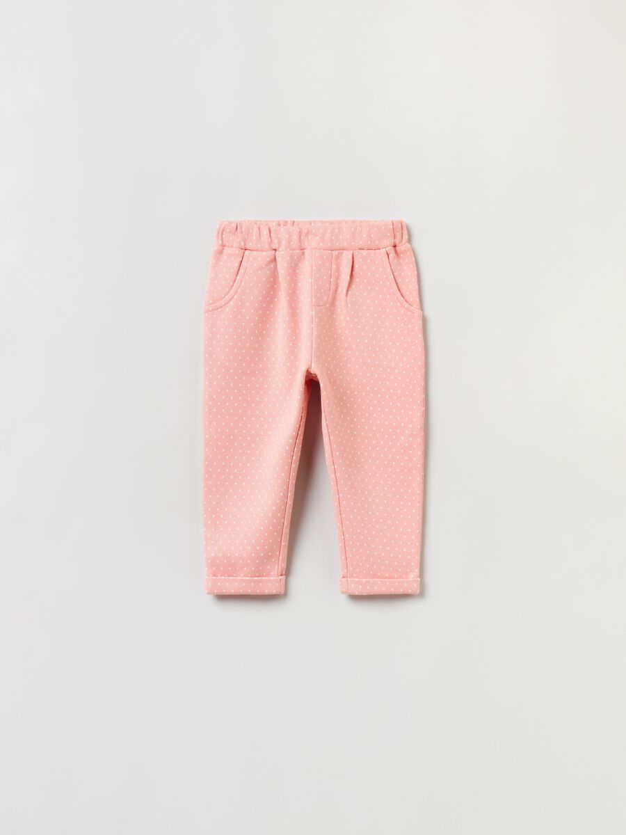 Trousers with micro polka dot motif jacquard_0