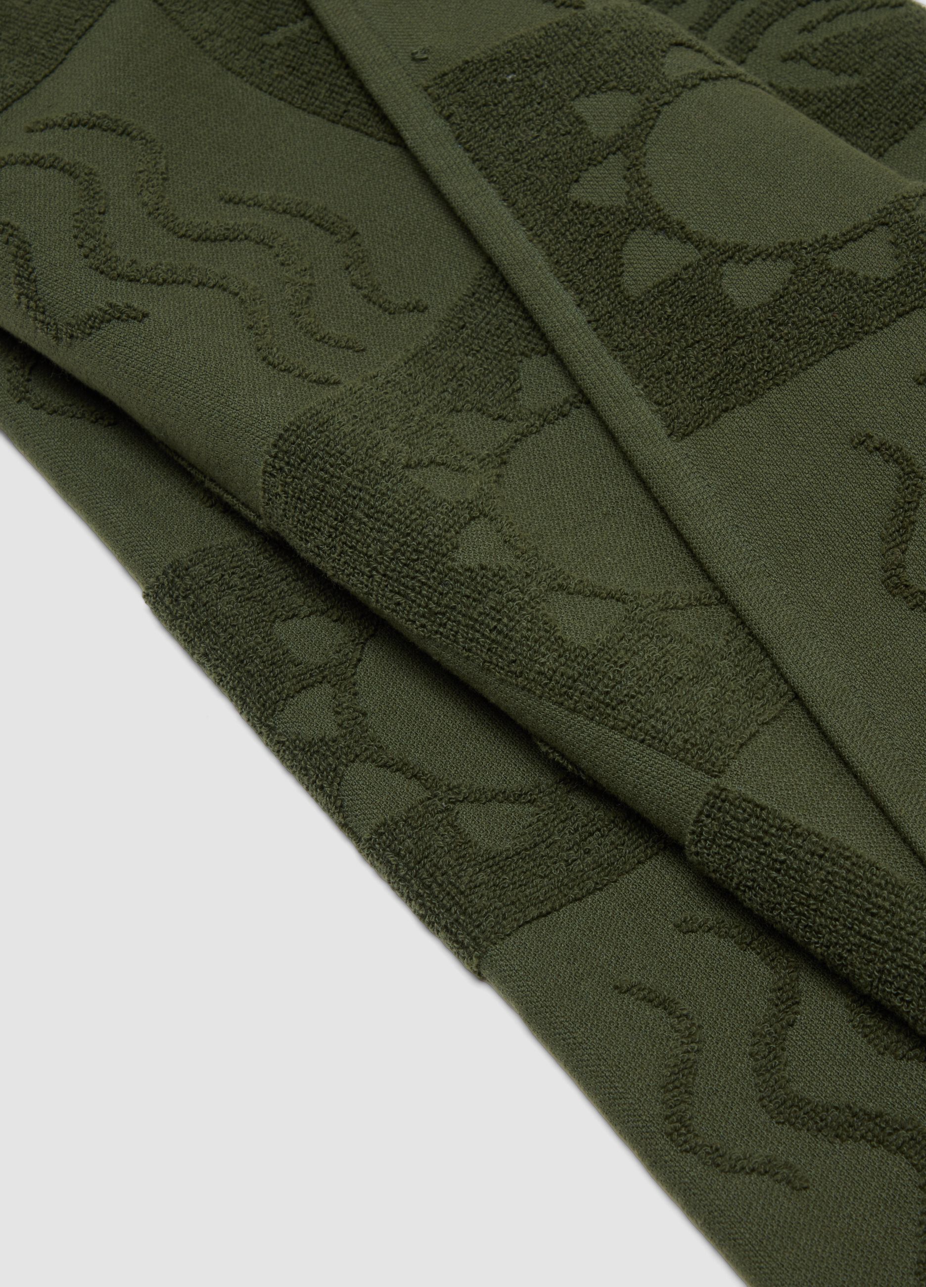 Green pure cotton jacquard beach towel