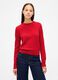 Red Cotton and Acrylic Blend Pullover_0