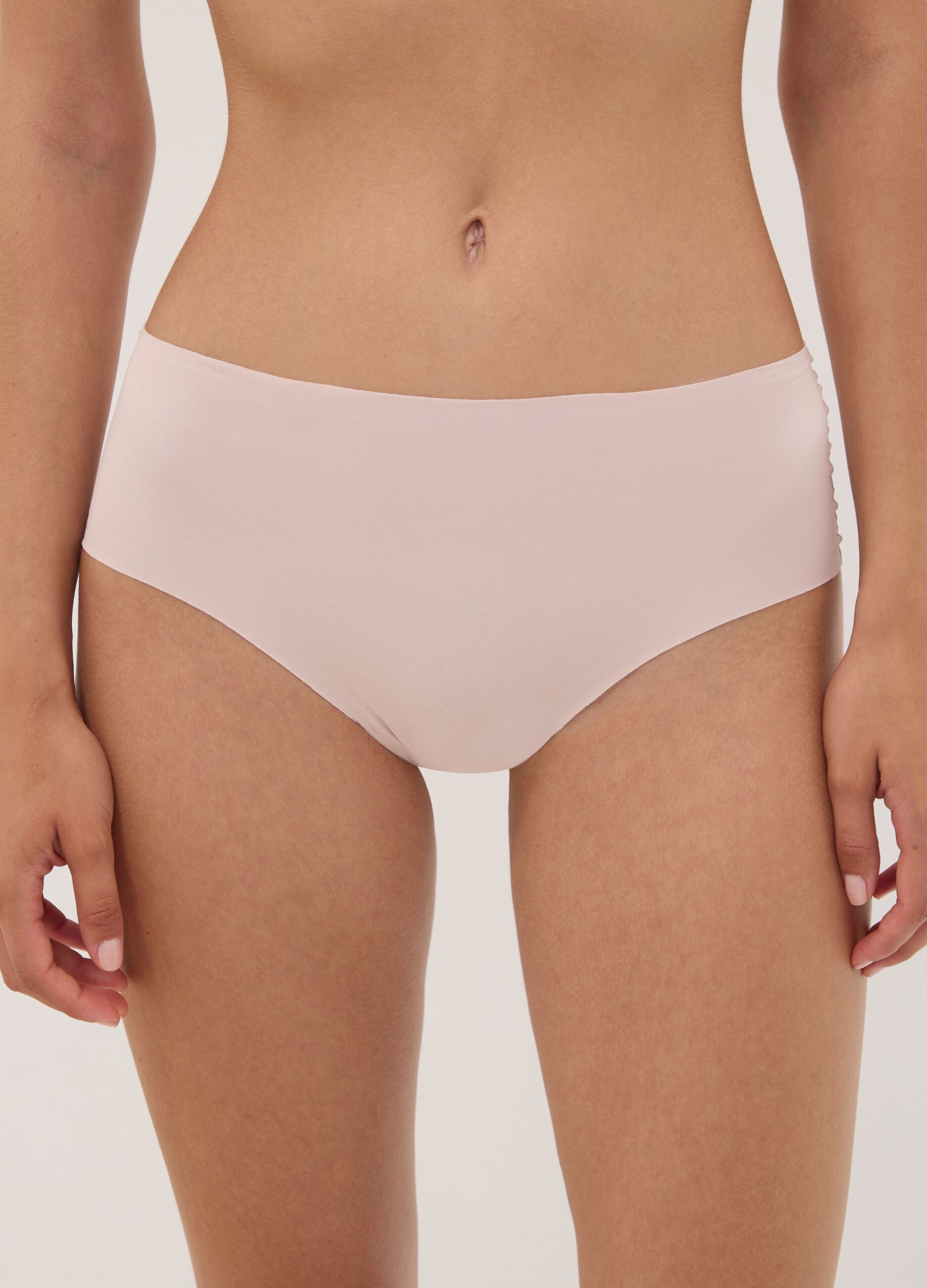 Rosa High-Waist-Slip aus elastischer Bio-Baumwolle