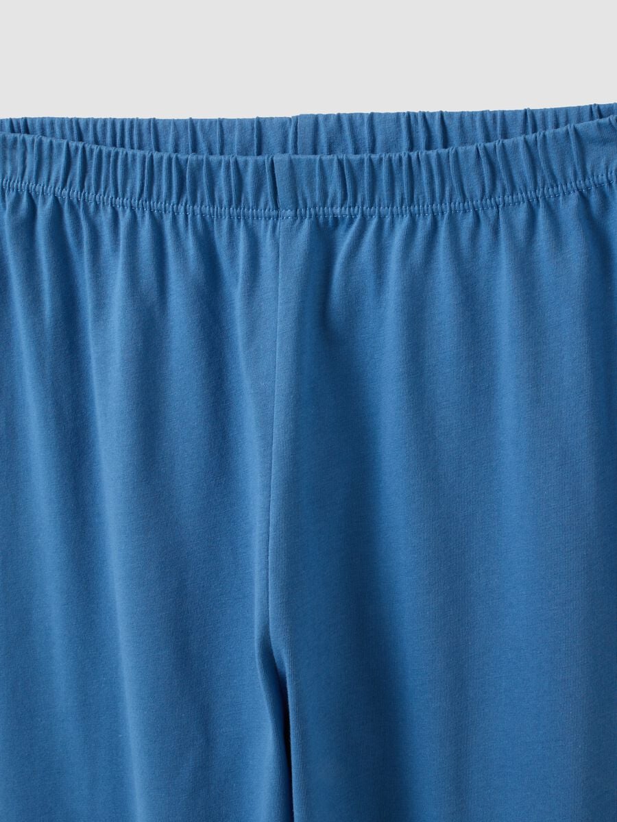 Light blue pure organic cotton crew-neck printed pyjamas for boys_3