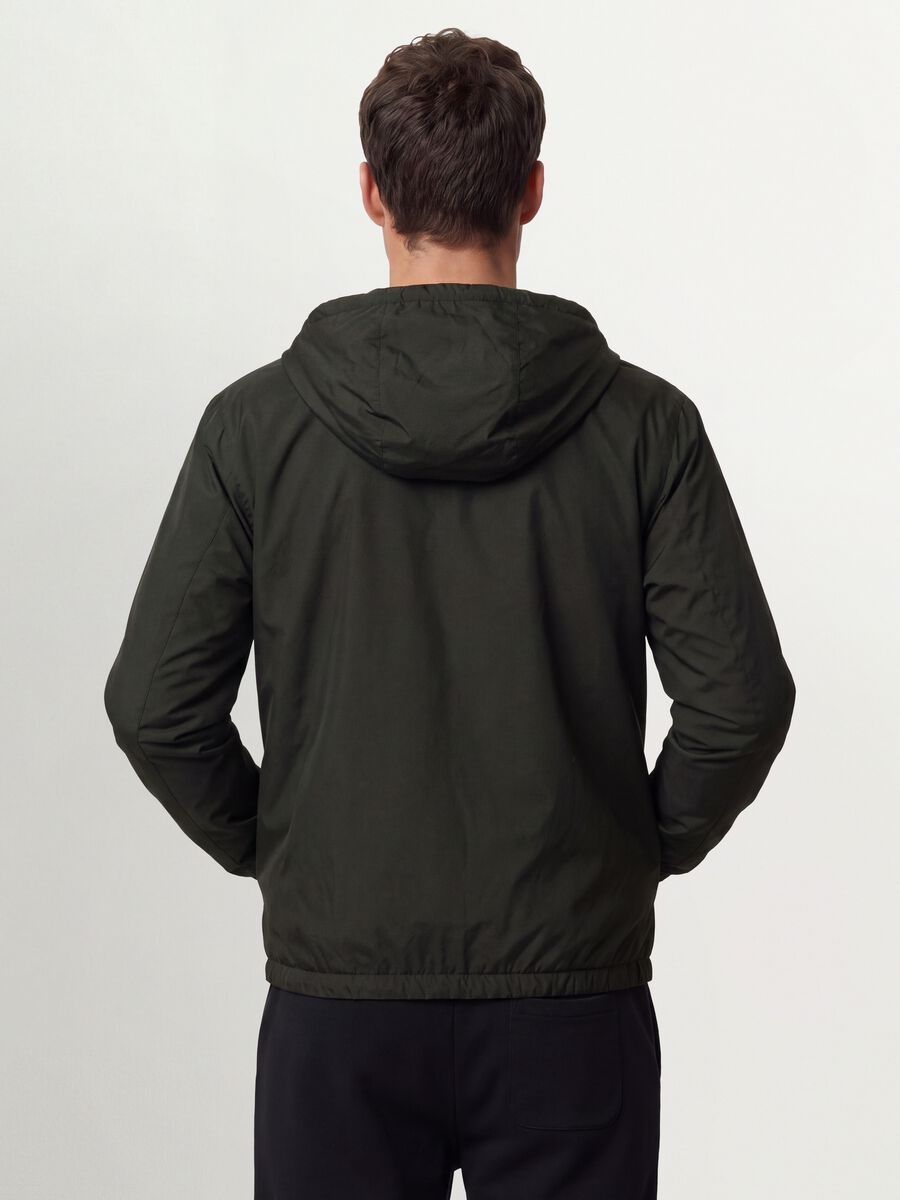 Military green hooded jacket with zip_2