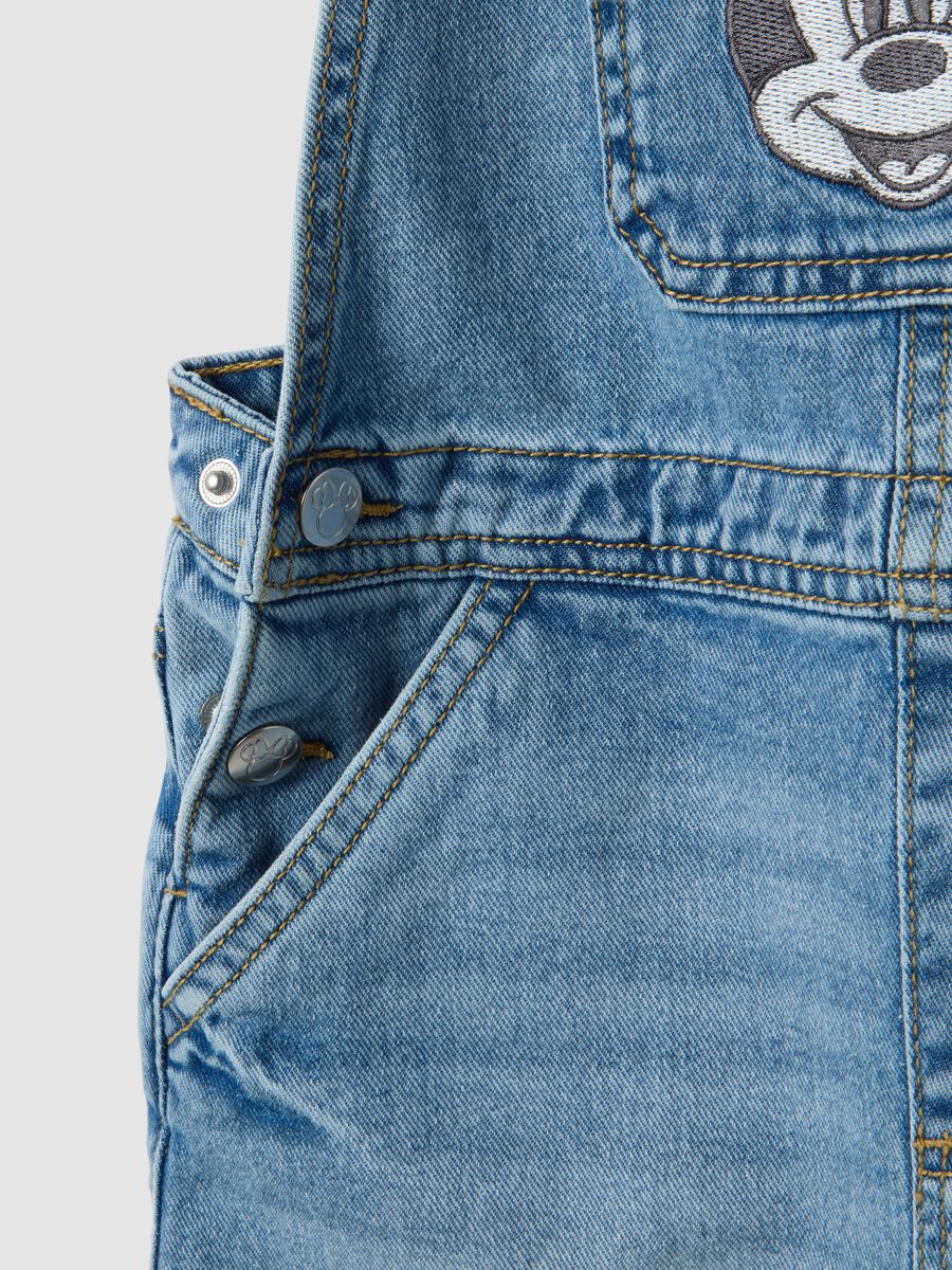 Peto vaquero azul 100% algod&oacute;n para ni&ntilde;a con bordado de Minnie_3