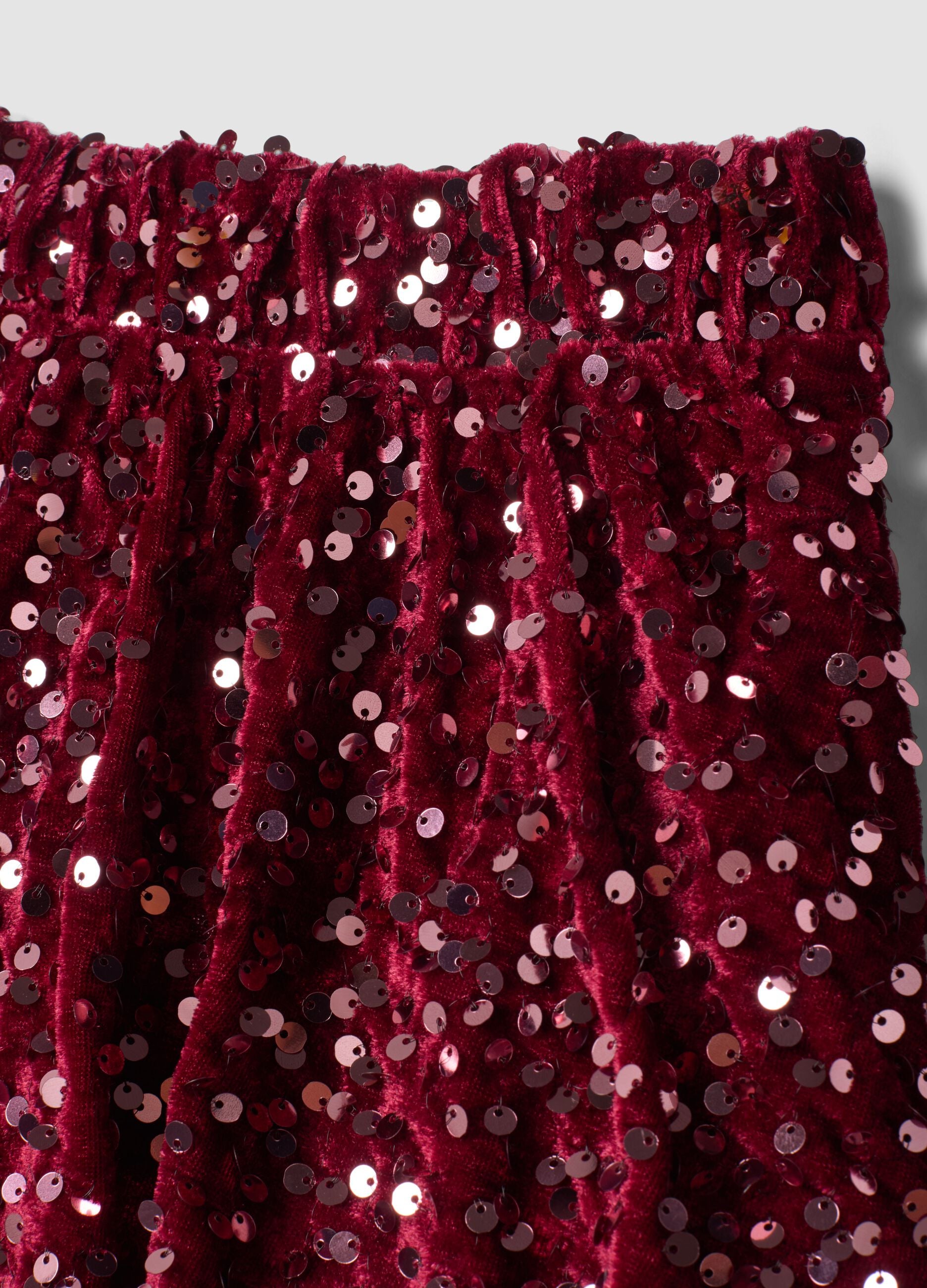 Plum purple sequin skirt with elasticated waist