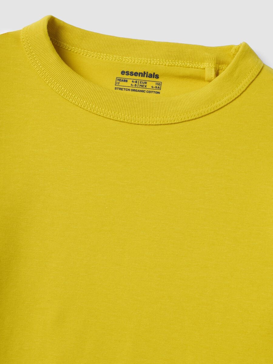 Gelbes Langarm-T-Shirt aus Bio-Baumwolle_2