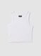 Girls&rsquo; white ribbed fitted stretch-cotton vest top_0