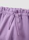 White and purple stretch cotton set with top and shorts_3