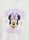 Pijama branco e roxo em puro algod&atilde;o org&acirc;nico com padr&atilde;o da Minnie_2