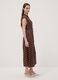 Brown midi dress in pure viscose with polka dots, regular fit_1