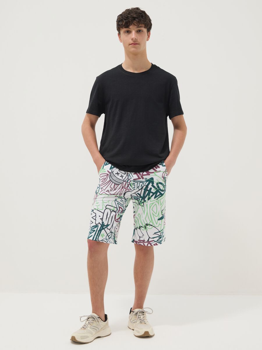 Multicolour pure cotton shorts for boys, regular fit_0