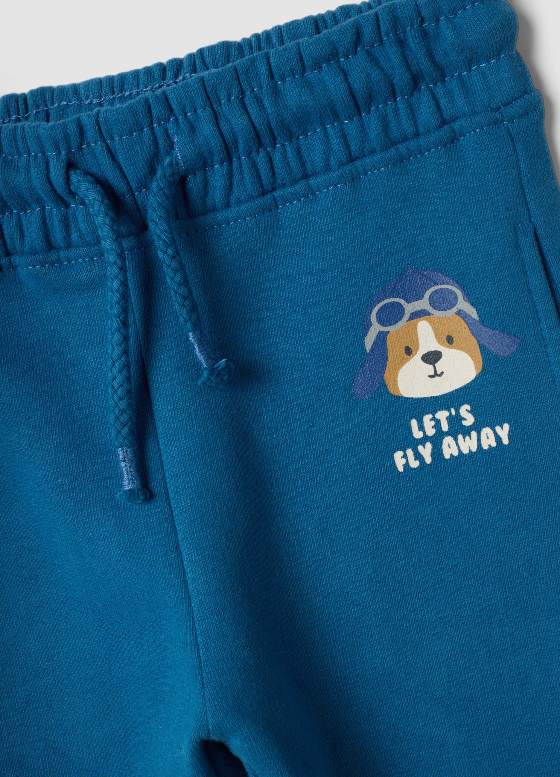 Pantaloni jogger blu in puro cotone