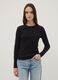 Black long-sleeve pure cotton T-shirt_2