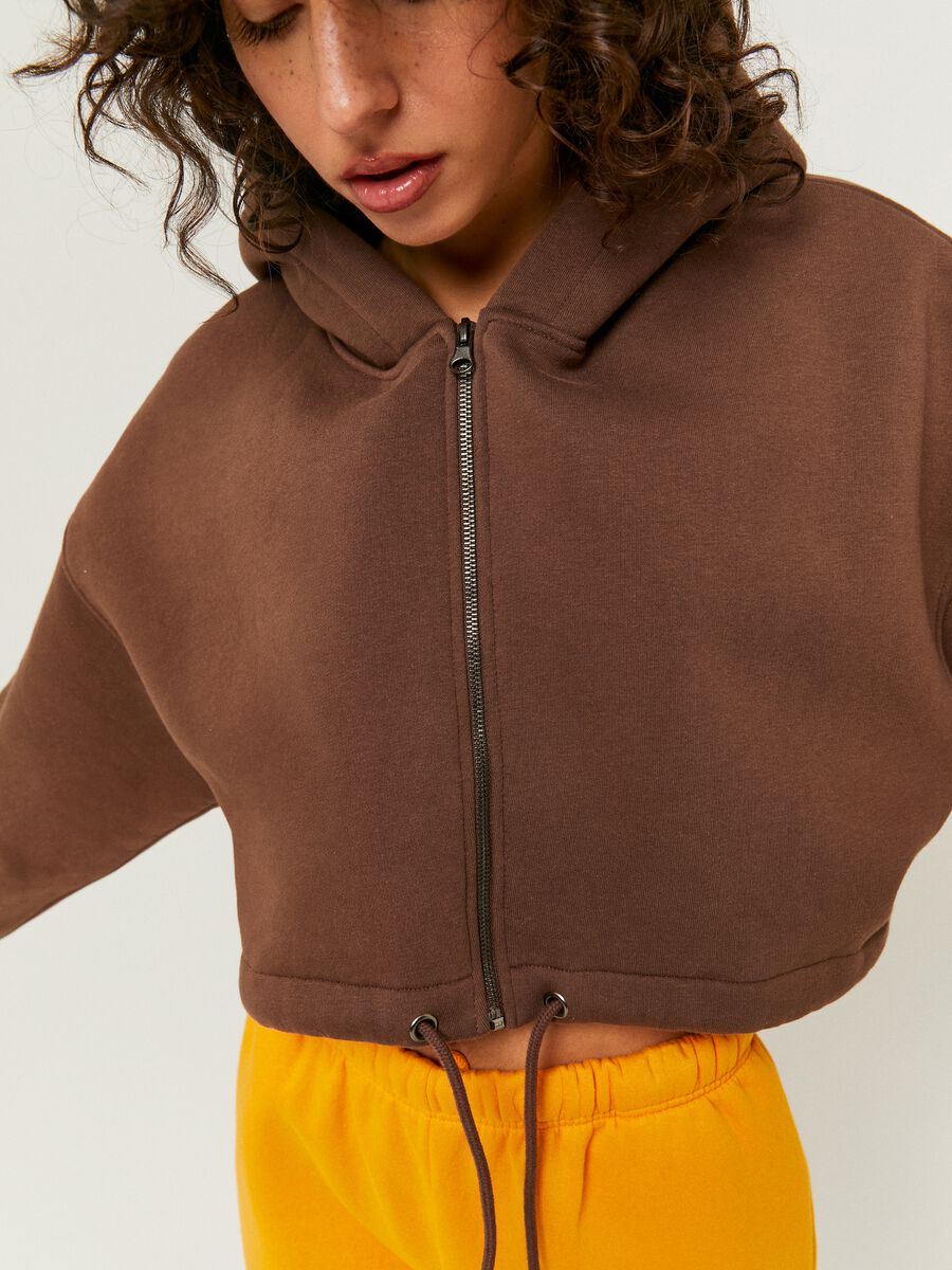 Cropped full-zip sweatshirt with hood_1
