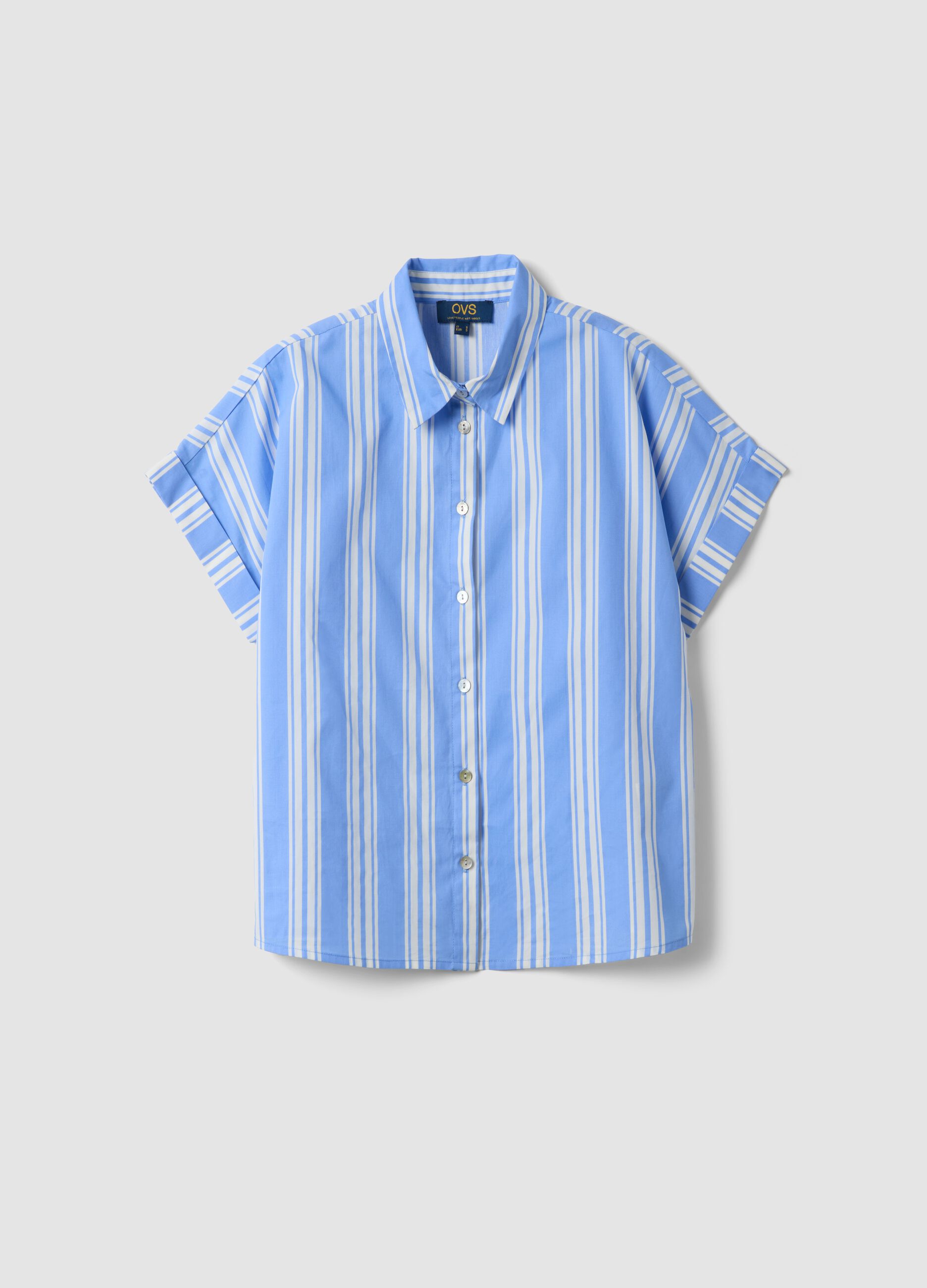 Blue striped pure cotton shirt