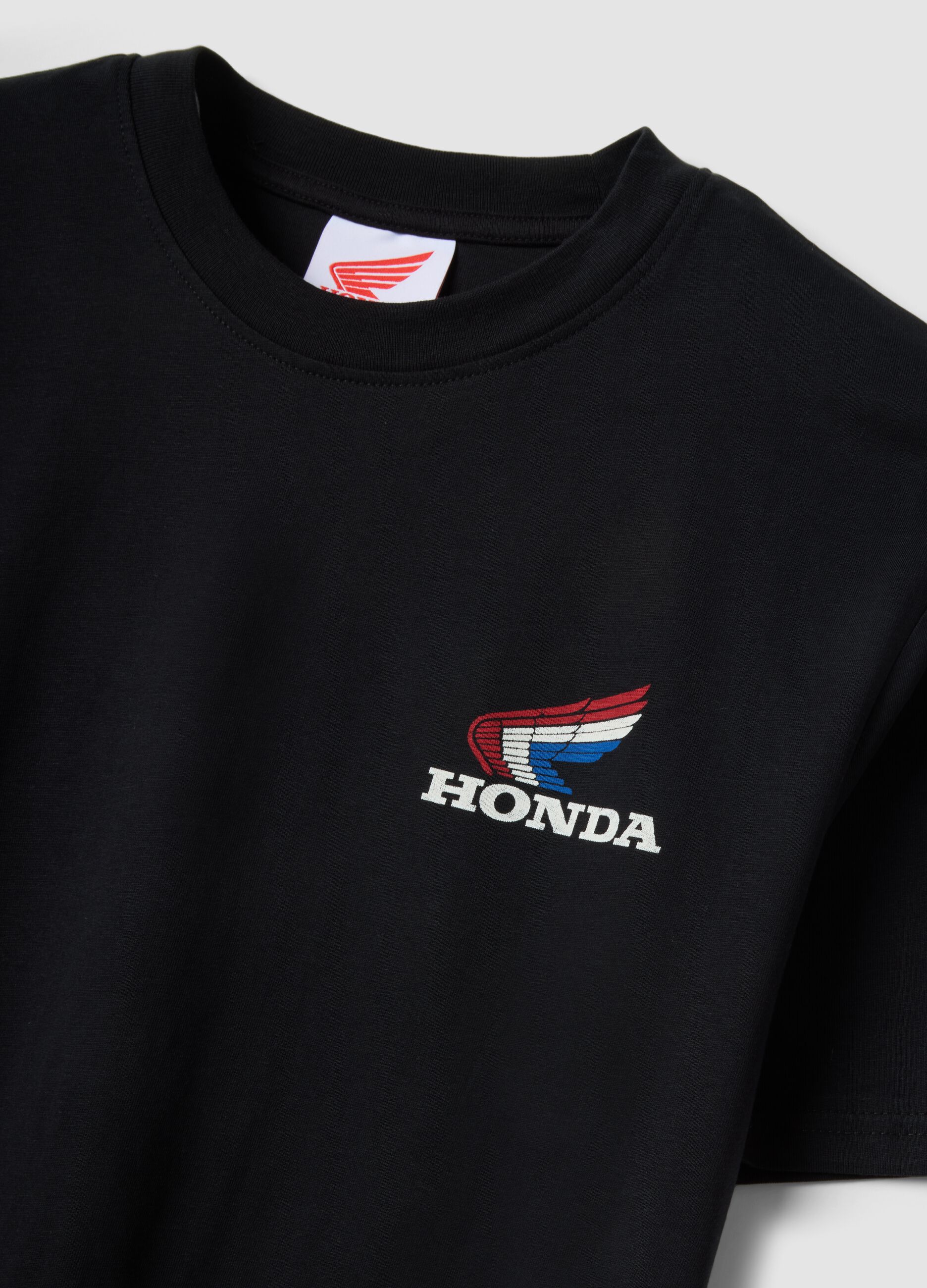 Schwarzes T-Shirt aus reiner Baumwolle mit Print, Regular Fit