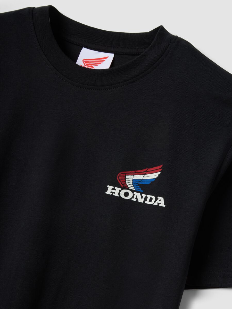 Schwarzes T-Shirt aus reiner Baumwolle mit Print, Regular Fit_1