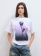 White pure cotton T-shirt with floral print, regular fit_0