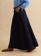 Langer Rock aus reinem blauem Denim-Baumwolle im Regular Fit_3