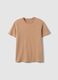 Brown pure cotton crew neck t-shirt regular fit_4