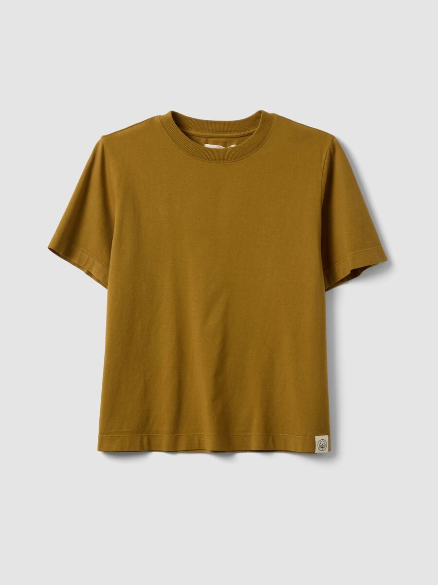 Brown short-sleeve pure cotton T-shirt, regular fit_4
