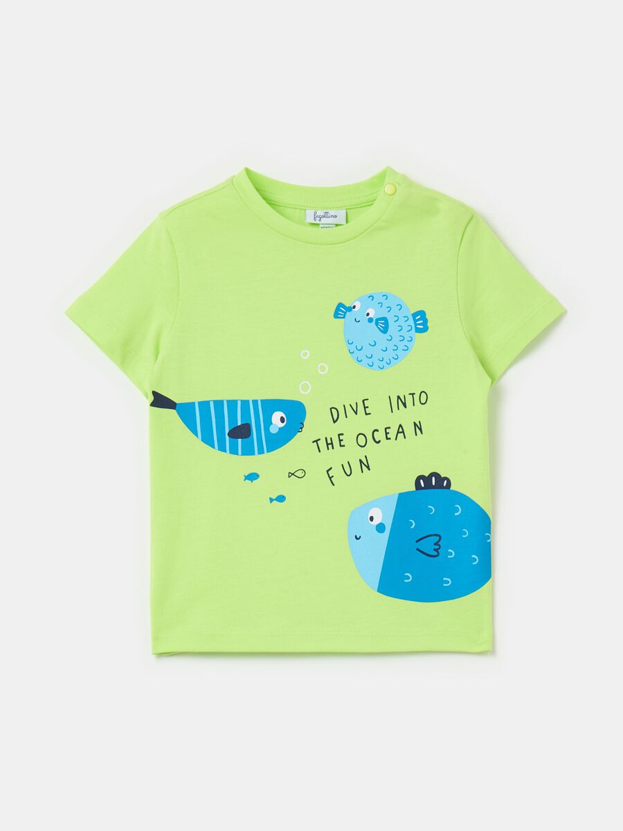 T-shirt with sea animals print_0