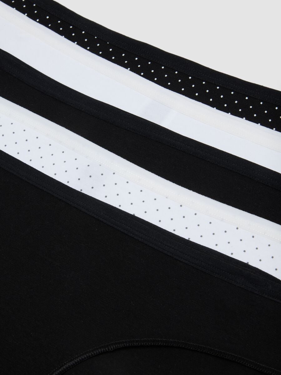 Five-pack of black and white polka-dot stretch cotton briefs_6