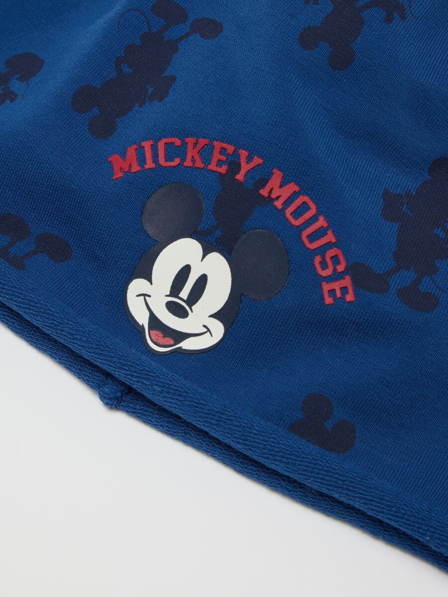 Blue elasticated cotton child&rsquo;s hat with Mickey Mouse print_1
