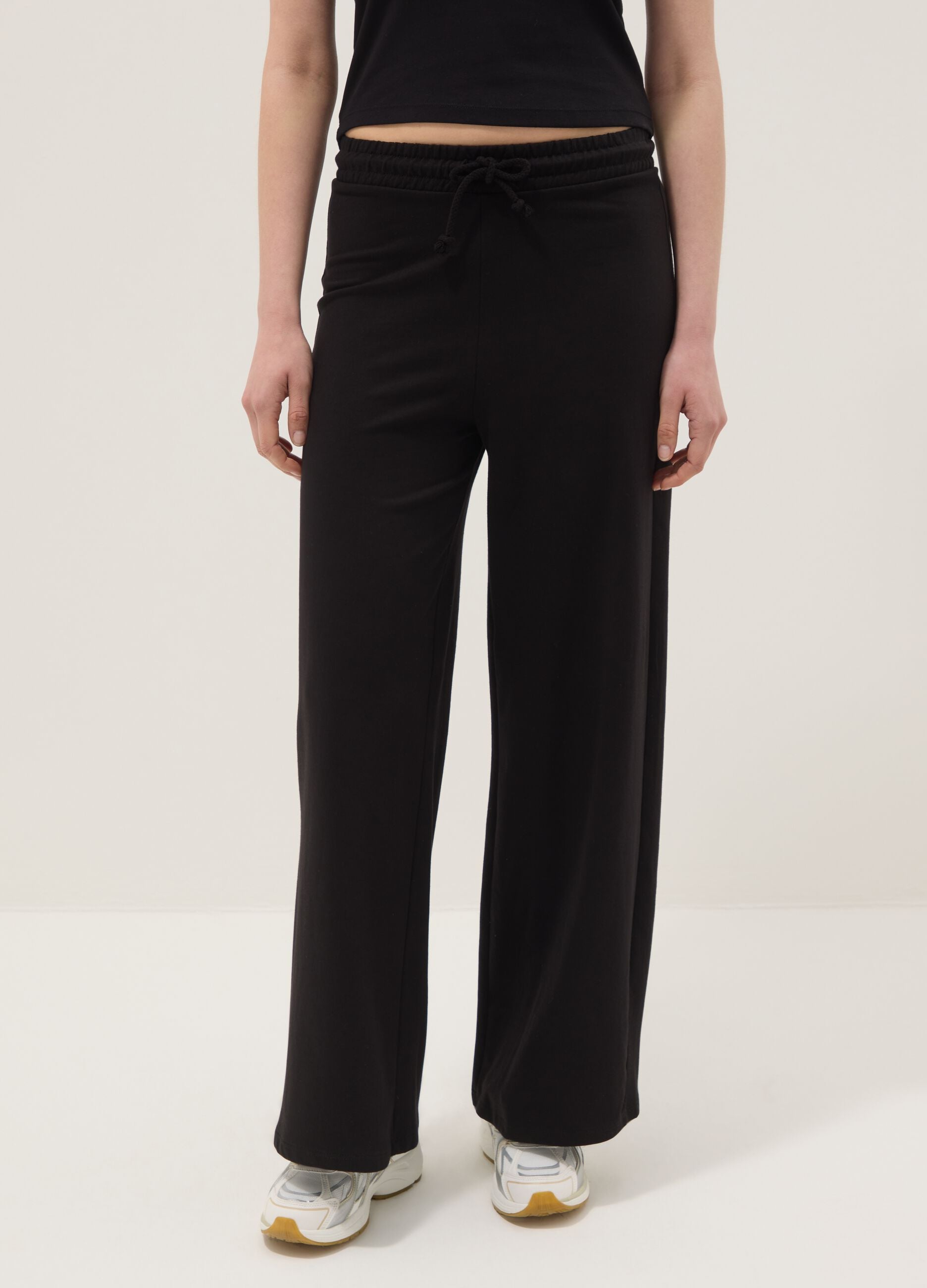 Black Pure Cotton Baggy Jogger Trousers
