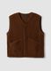 Light brown V-neck gilet with patch pockets_4