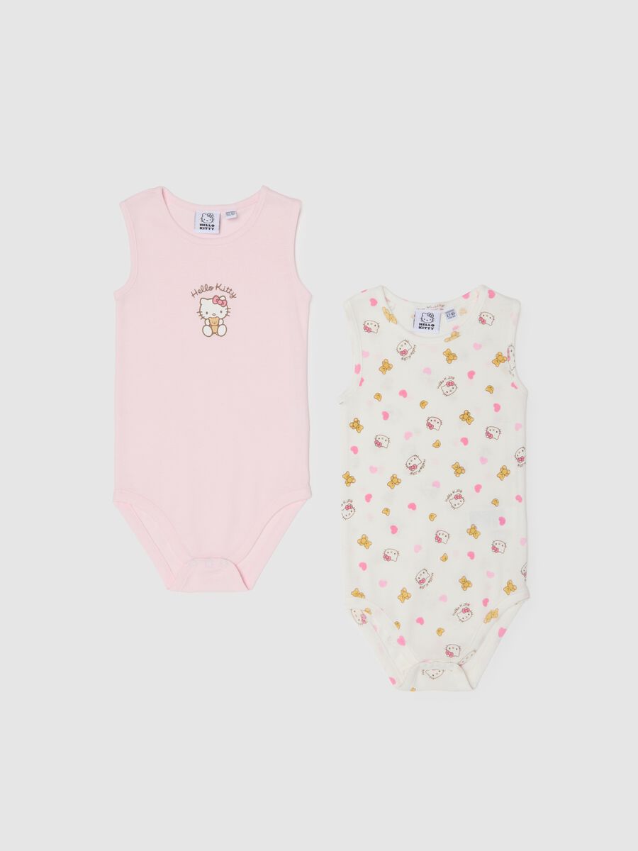 Bipack body in puro cotone multicolor da neonata con stampe Hello Kitty_0