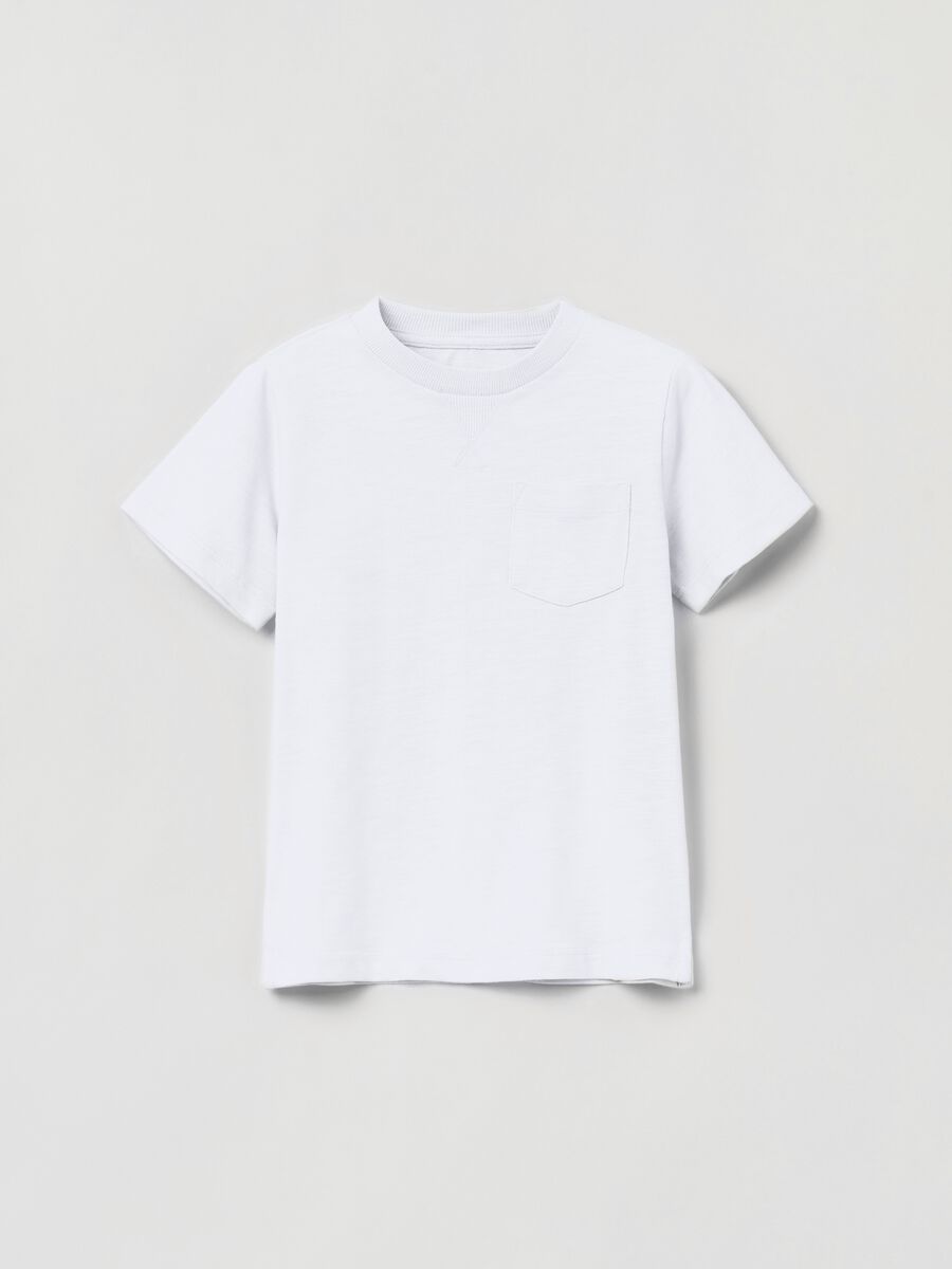 T-shirt in cotone con taschino_0