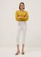 White Slim Fit Stretch Cotton Ankle Trousers_0
