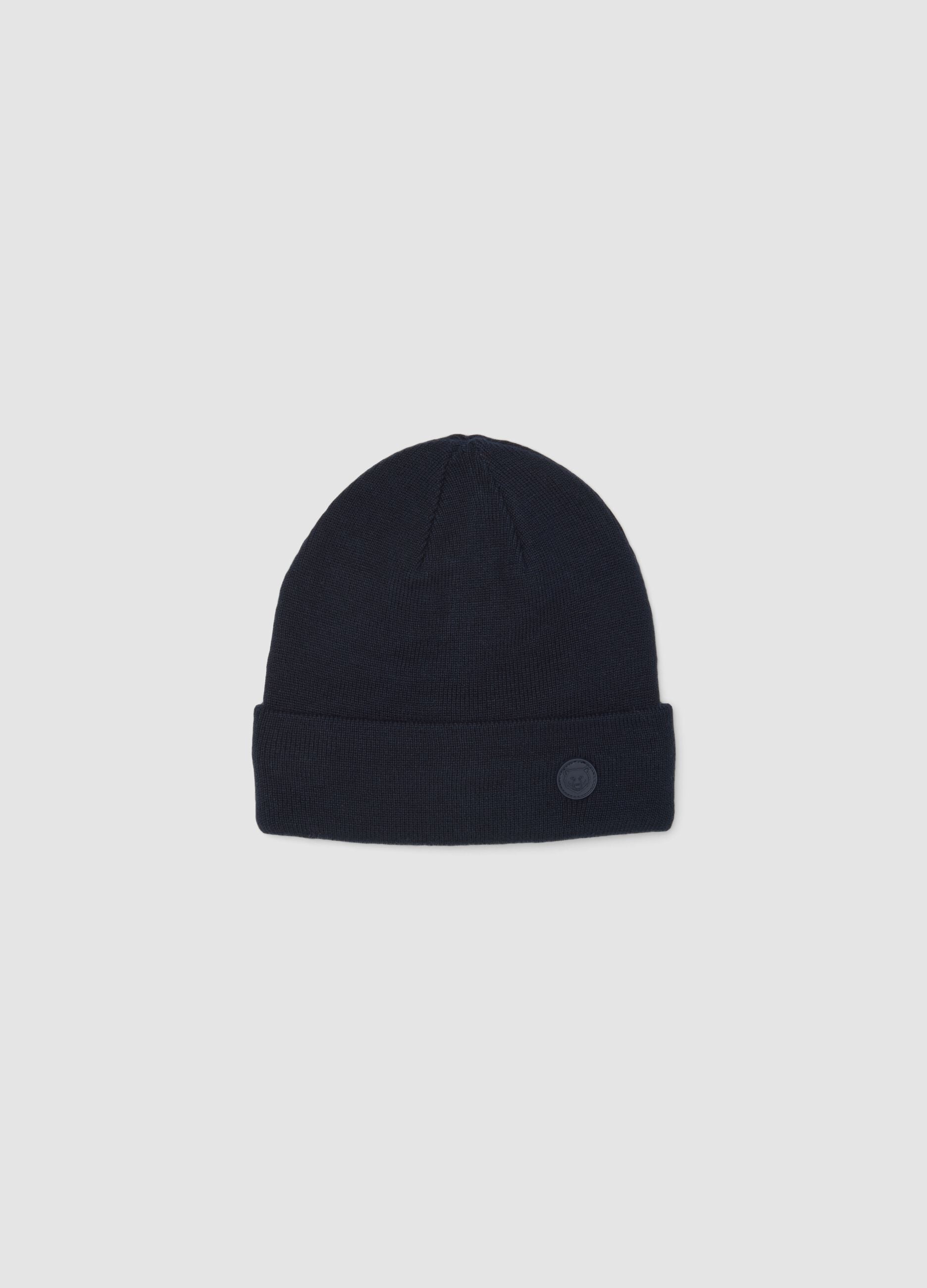 Blue cotton-blend jersey knit hat