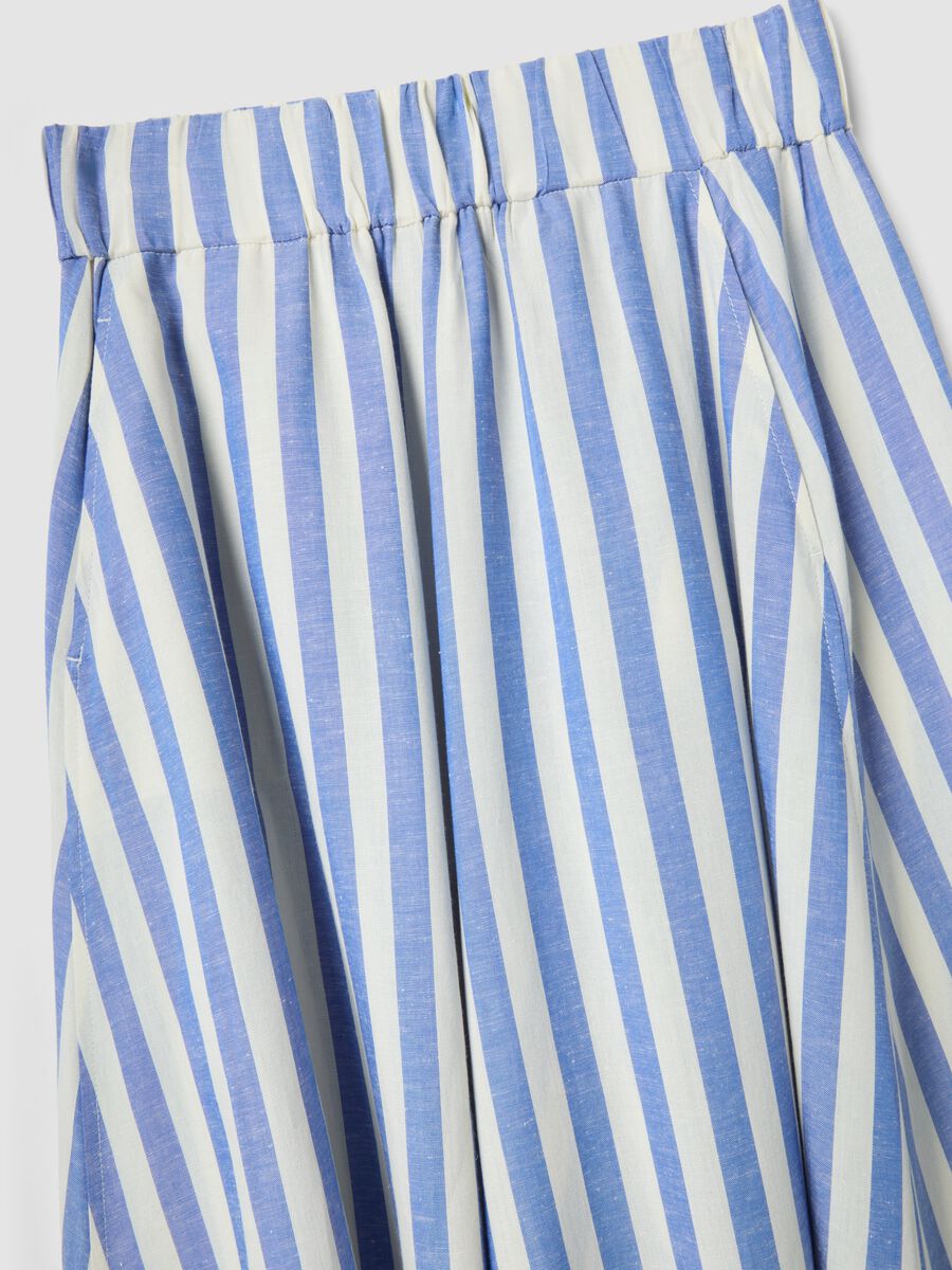 Multicolour striped skirt in a viscose-linen blend_5