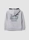 Grey hooded sweatshirt in cotton-viscose blend with print for boys_1